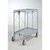 Master Grade Folding Carts, 2-shelf grey, 550 lb Cap, SwvlCstr 5"X1.5" W/ 2 brakes BC-3010H